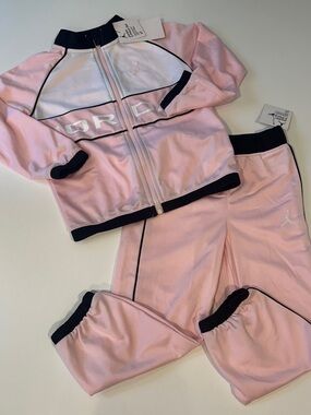 Jordan Girly Pink and Black Track Suit